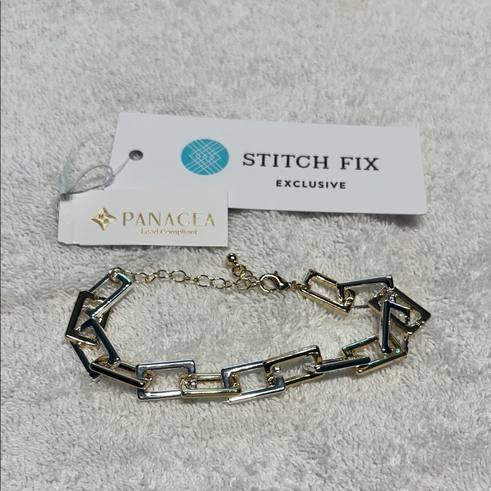 Gold and Silver Link Bracelet with extension